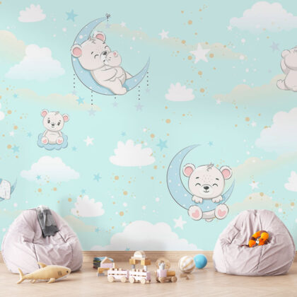 Разпродажба - Детски тапет - Весели мечета